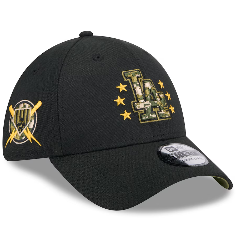 Los Angeles Dodgers New Era 2024 Armed Forces Day 39THIRTY Flex Hat - Black ***