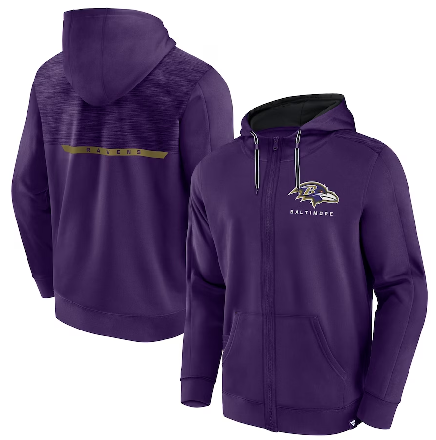 Baltimore Ravens Fanatics Men's Defender Evo Full-Zip Hoodie