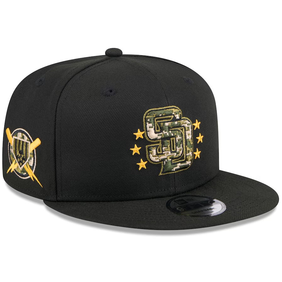 San Diego Padres New Era 2024 Armed Forces Day 9FIFTY Snapback Hat - Black ***