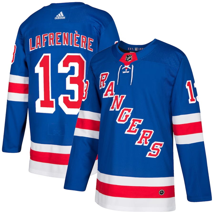 New York Rangers Alexis Lafreniere Adidas Home Authentic Player Jersey - Blue ***