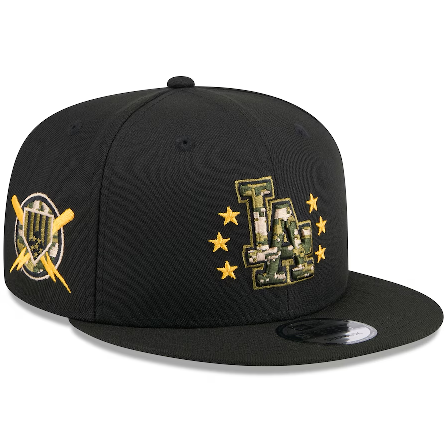 Los Angeles Dodgers New Era 2024 Armed Forces Day 9FIFTY Snapback Hat - Black