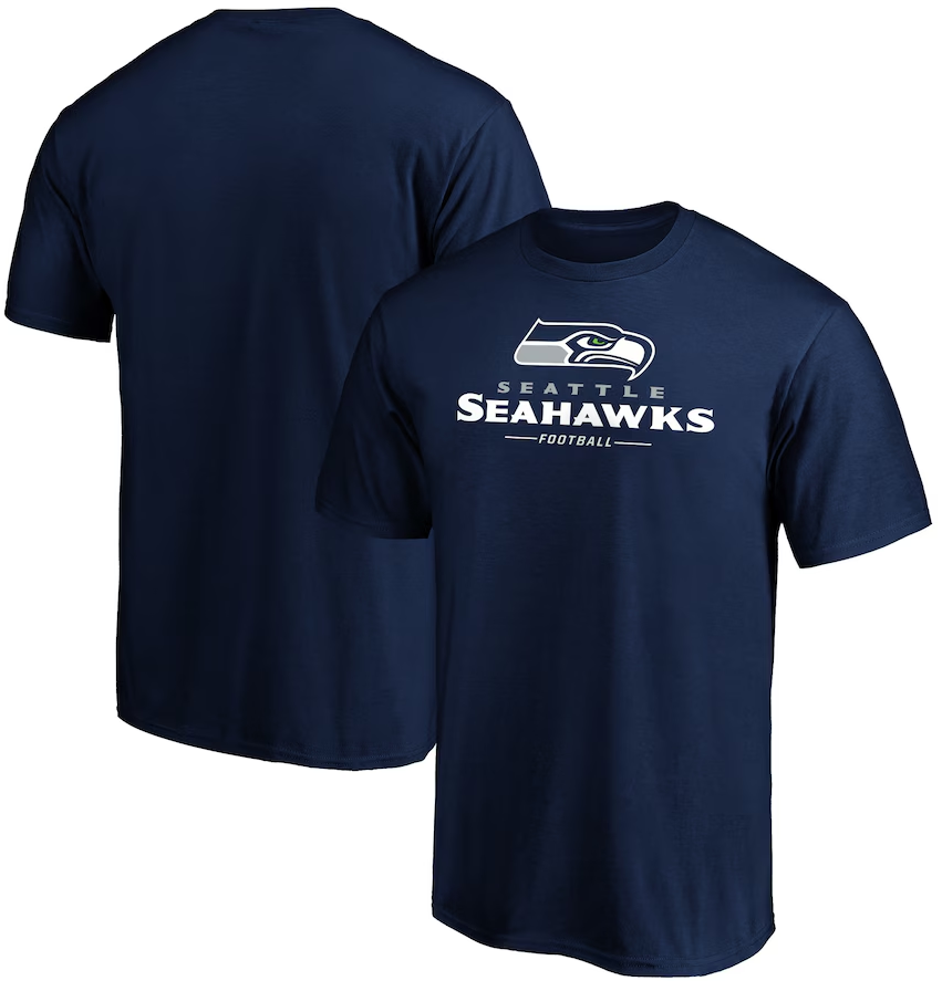 Seattle Seahawks Team Lockup T-Shirt - College Navy