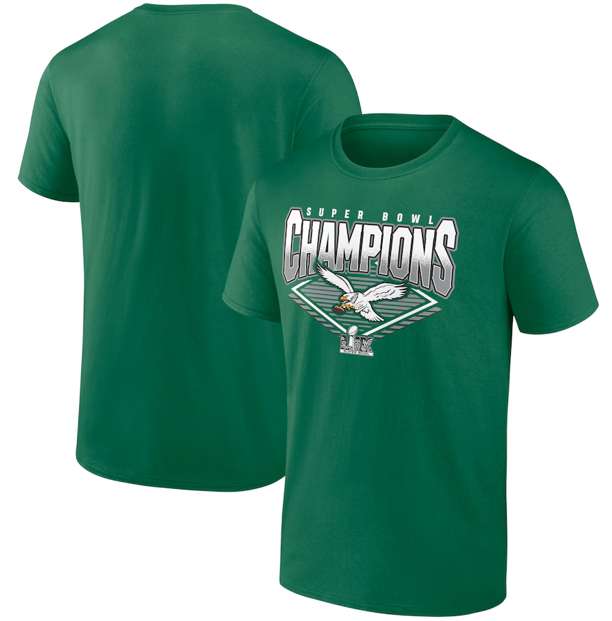 Philadelphia Eagles Fanatics Super Bowl LIX Champions Retro Graphic T-Shirt - Kelly Green