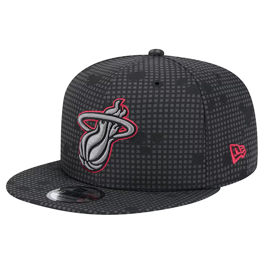 Miami Heat New Era Midnight Ink Pop Outline 9FIFTY Snapback Hat - Black