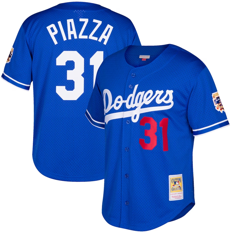 Los Angeles Dodgers Men's Mike Piazza Mitchell & Ness Cooperstown Mesh Batting Practice Jersey