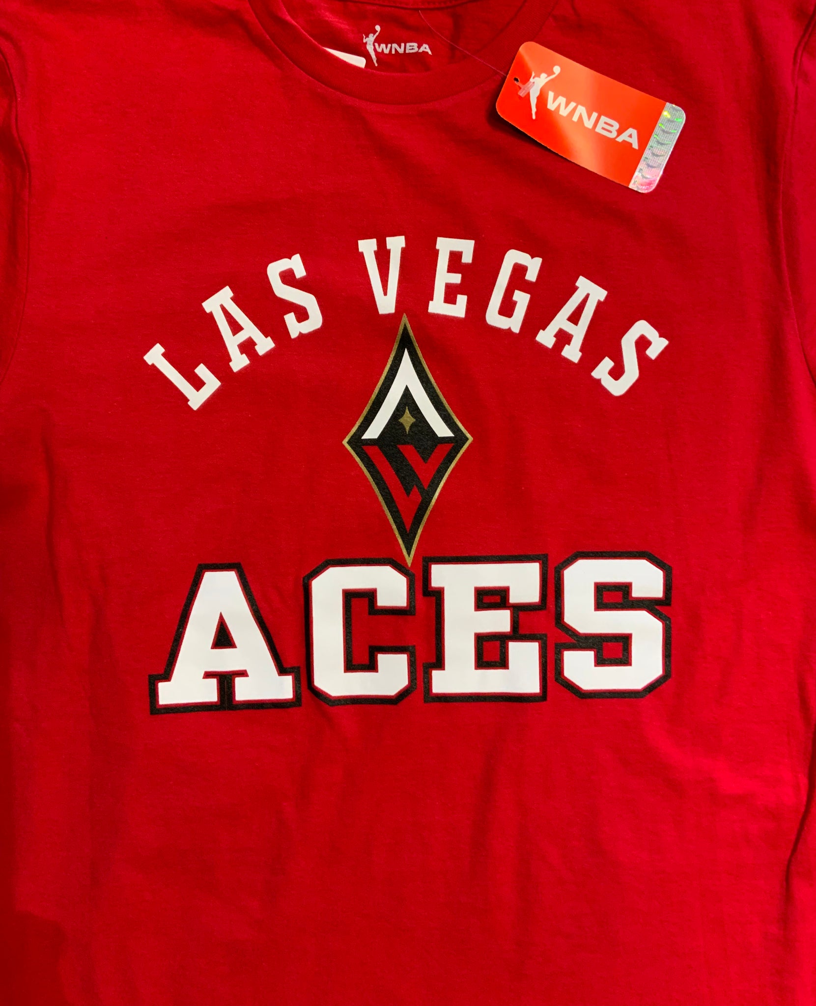WNBA Las Vegas Aces Large Logo Short Sleeve T-Shirt Adult Size Large