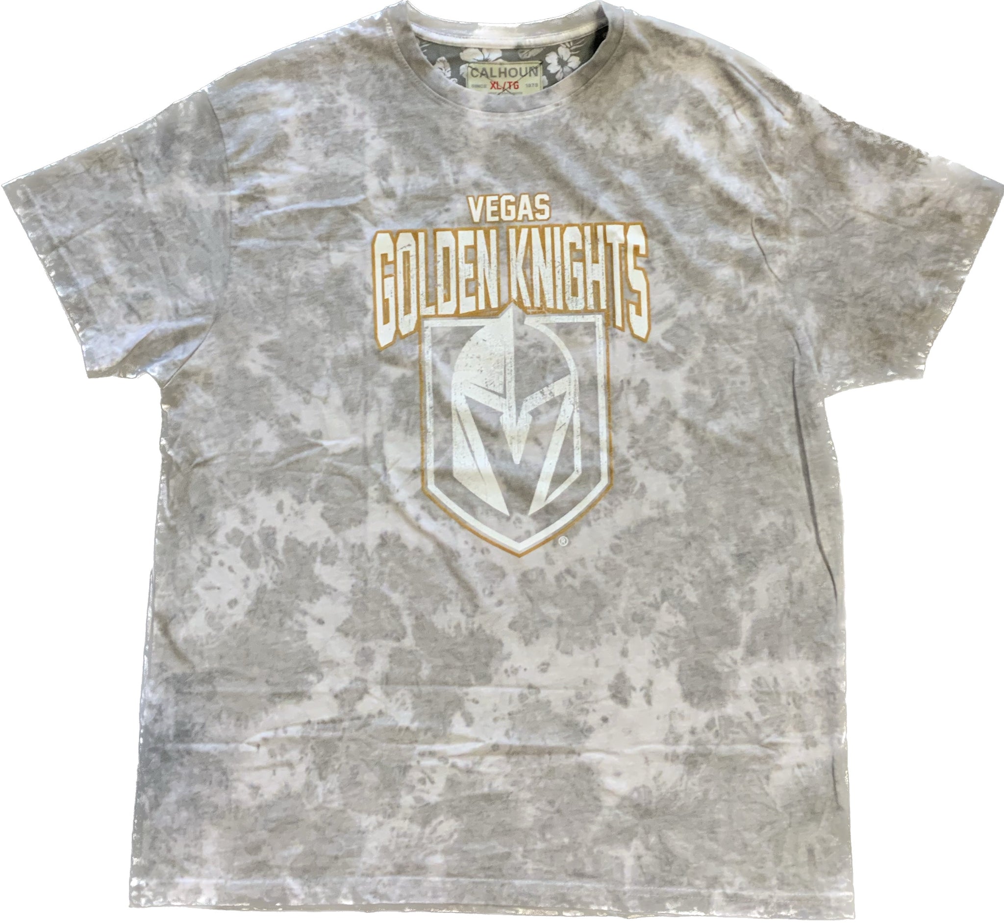 Vegas Golden Knights Mens Grey Cloud Tie Dye T-Shirt
