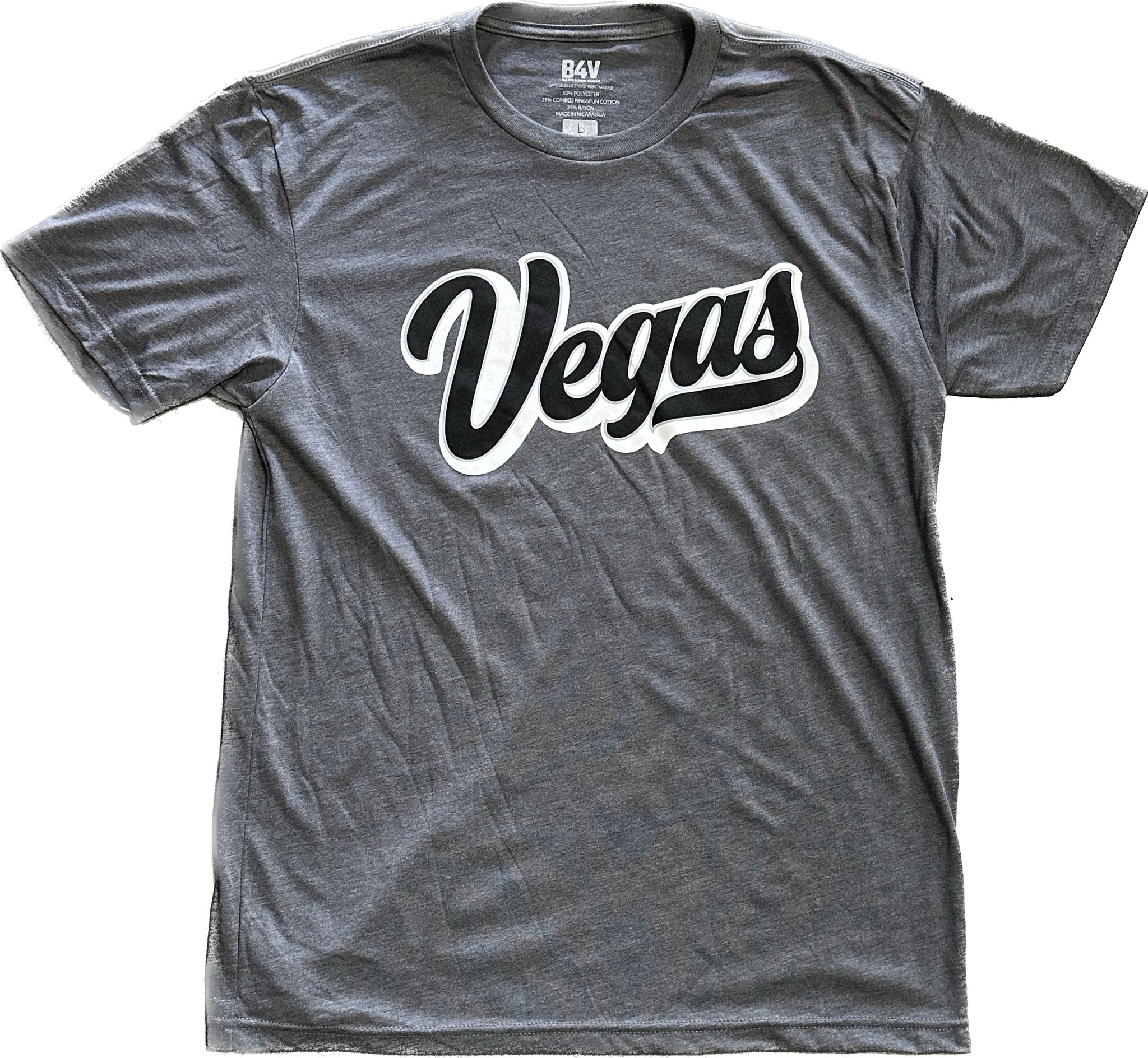 Battle For Vegas (B4V) Official Script T-Shirt - Silver***