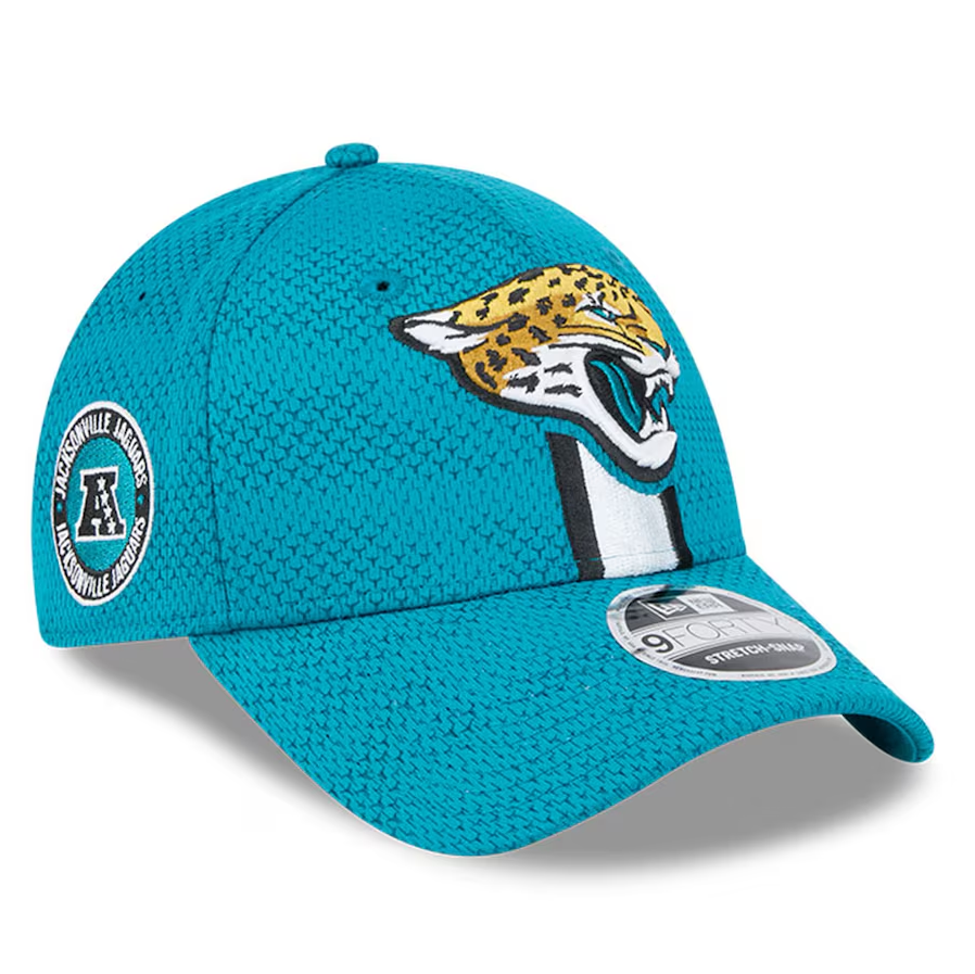 Jacksonville Jaguars New Era 2024 Sideline 9FORTY Stretch-Snap Hat - Teal