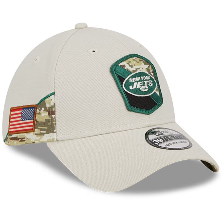 New York Jets Bone 2023 Salute To Service 39THIRTY Flex Hat
