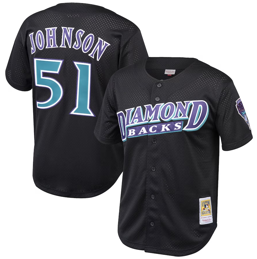 Arizona Diamondbacks Mitchell & Ness Kids Randy Johnson Cooperstown Collection Mesh Batting Practice Jersey - Black