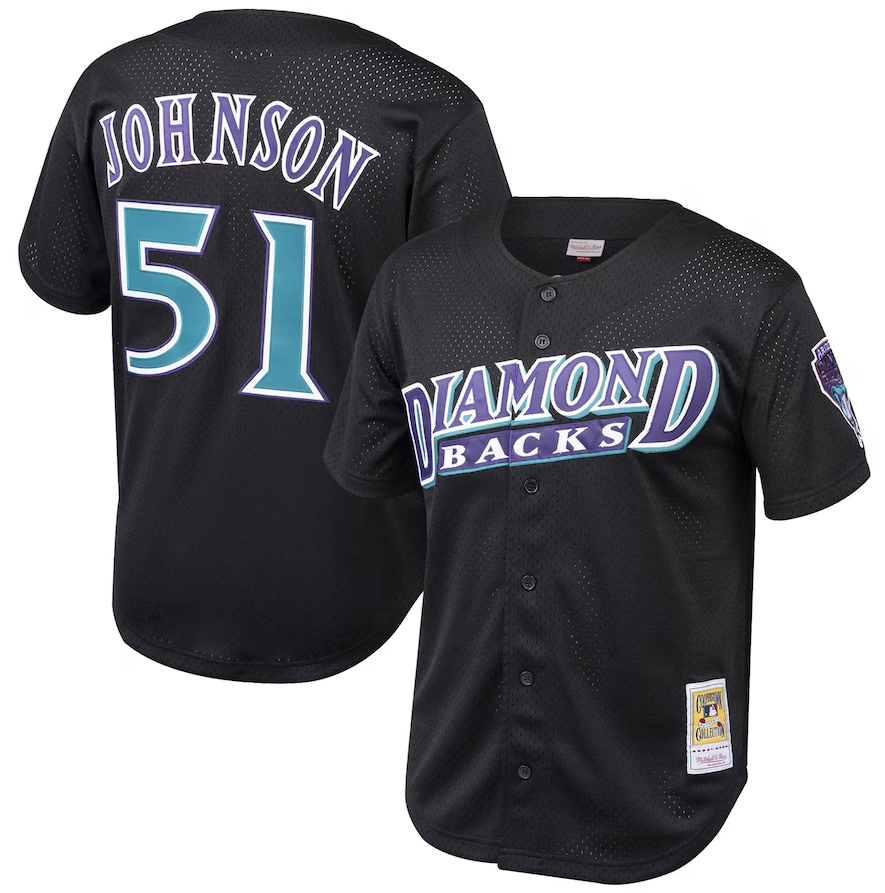 Arizona Diamondbacks Mitchell & Ness Youth Randy Johnson Cooperstown Collection Mesh Batting Practice Jersey - Black