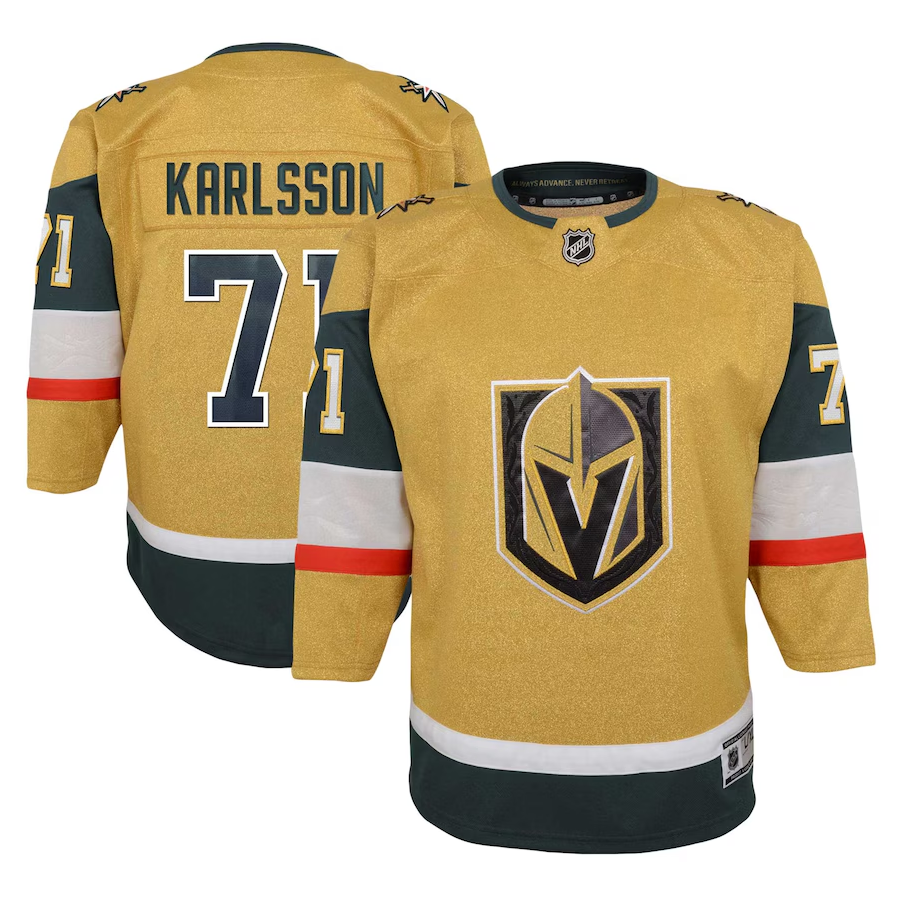 Vegas Golden Knights William Karlsson Home Youth Premier Player Jersey - Gold