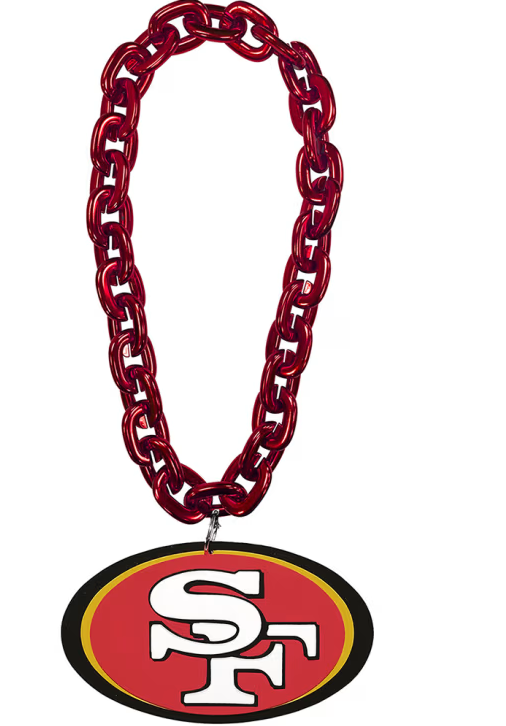 San Francisco 49ers NFL Fan Chain 3D Foam Necklace-RED CHAIN