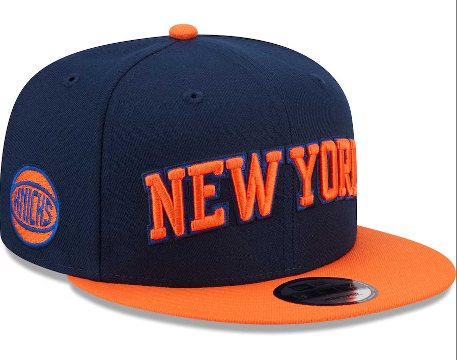 New York Knicks New Era Navy/Orange Jersey Hook Statement Edition 9FIFTY Snapback Hat