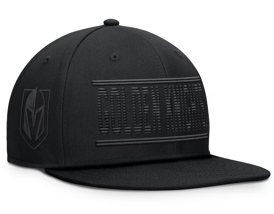 Vegas Golden Knights Fanatics Heritage Ice Time Wordmark Fitted Hat - Black
