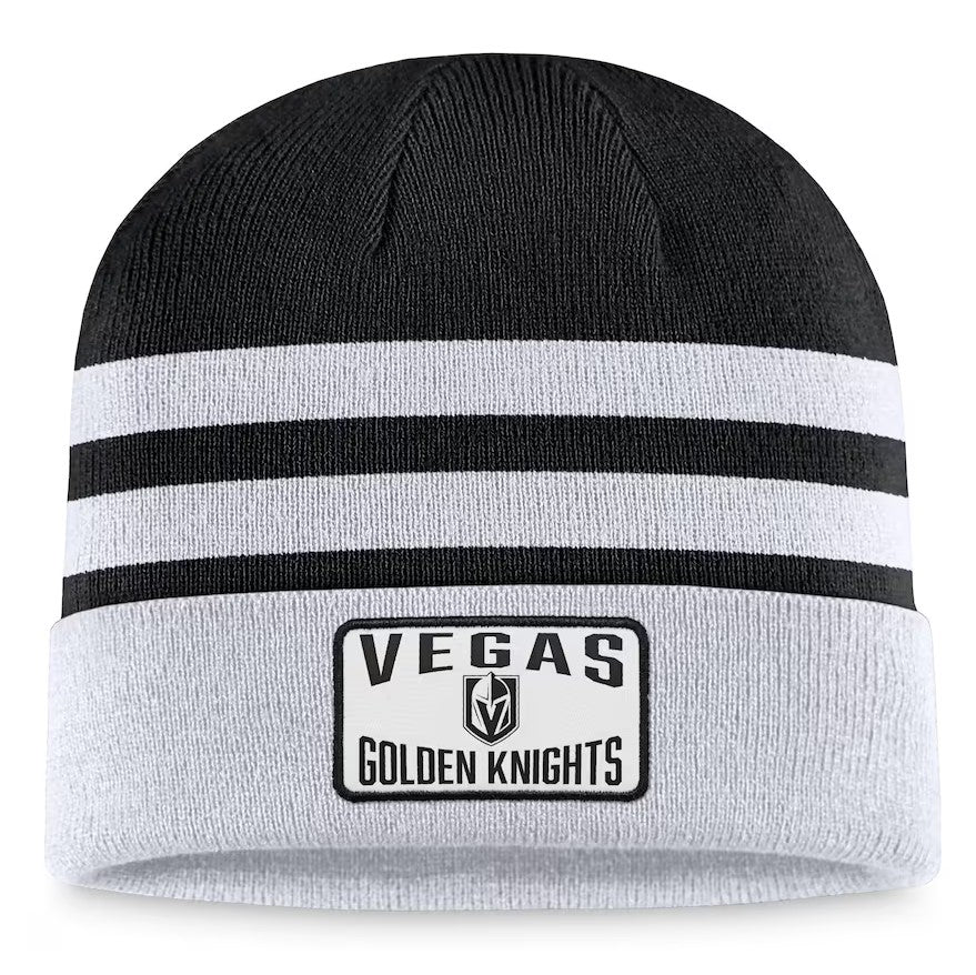 Vegas Golden Knights Striped Cuffed Knit Hat - Gray