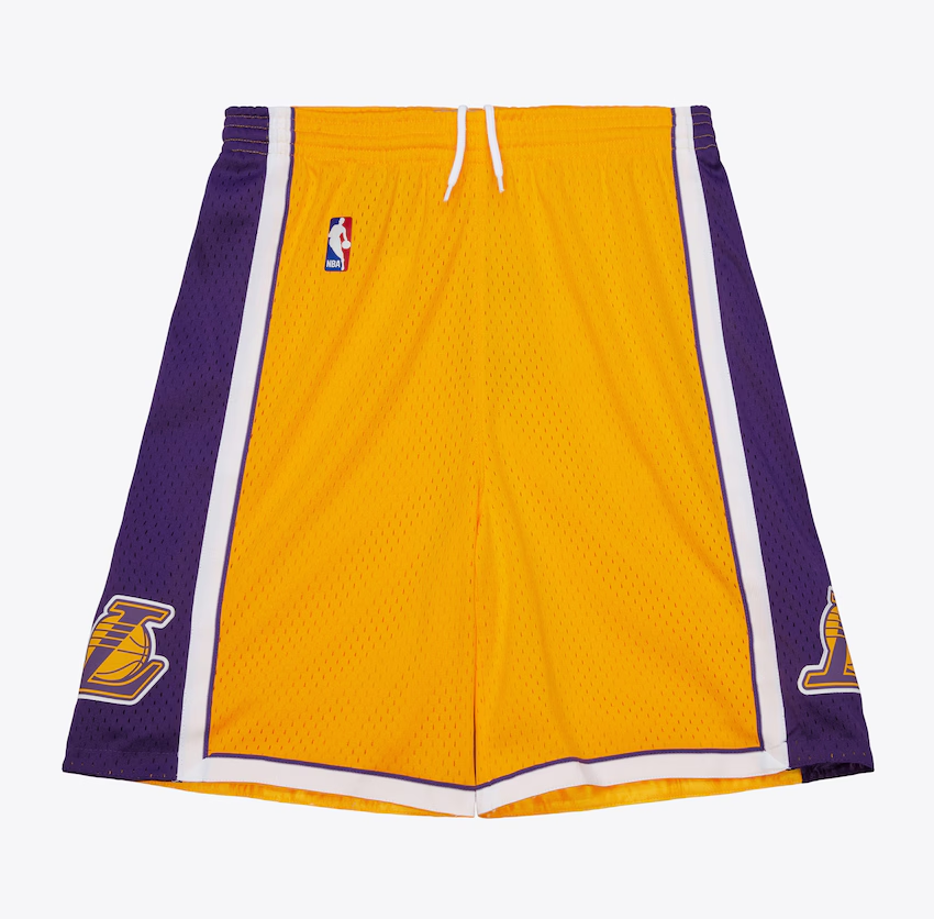 Los Angeles Lakers Mitchell & Ness Youth Hardwood Classics Swingman Team Shorts - Yellow