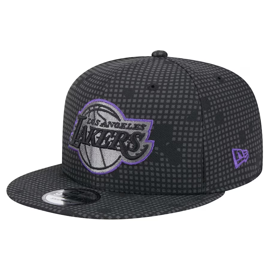 Los Angeles Lakers New Era Midnight Ink Pop Outline 9FIFTY Snapback Hat - Black