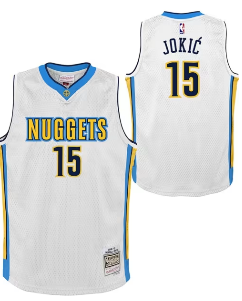 Denver Nuggets Youth Swingman Mitchell and Ness Home White Basketball Jersey