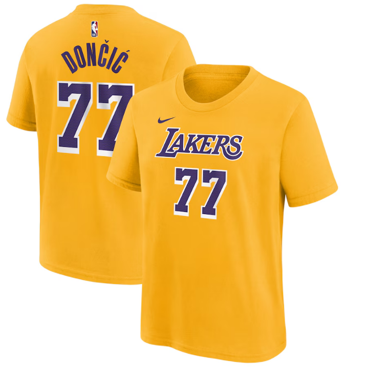 Luka Dončić Los Angeles Lakers Nike Icon Edition Name & Number T-Shirt - Gold ***