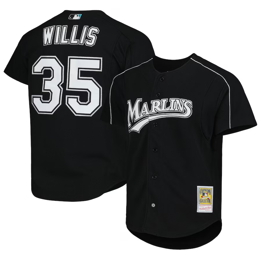 Miami Marlins Youth Willis Authentic Cooperstown Batting Practice Jersey