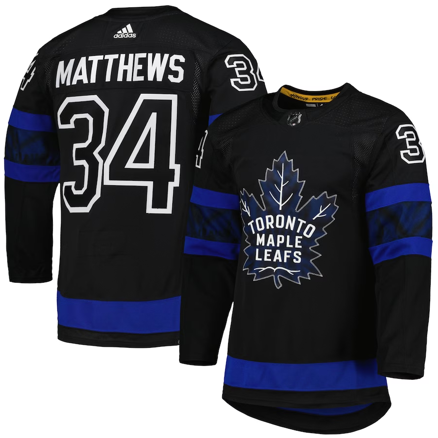 Toronto Maple Leafs Auston Matthews adidas Black Alternate Primegreen Authentic Pro Player Jersey