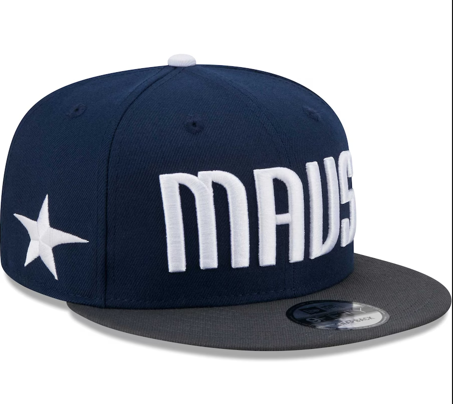 Dallas Mavericks New Era Navy/Gray Jersey Hook Statement Edition 9FIFTY Snapback Hat