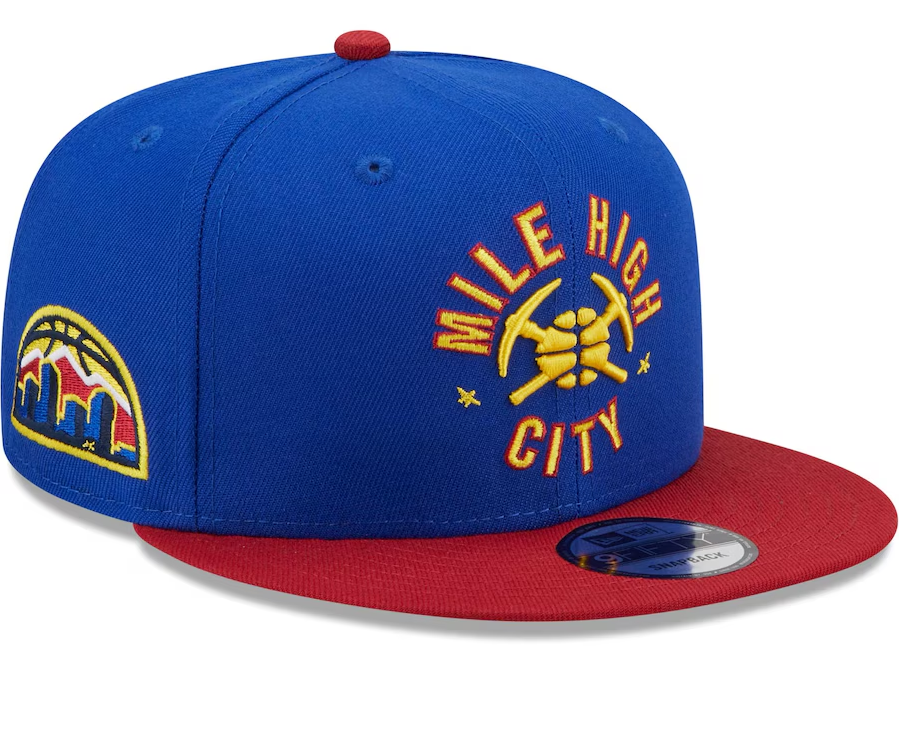 Denver Nuggets New Era Blue/Red Jersey Hook Statement Edition 9FIFTY Snapback Hat