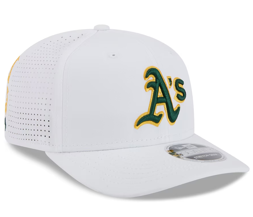 The Athletics New Era White 2025 Spring Training 9SEVENTY COOLERA Stretch-Snap Hat