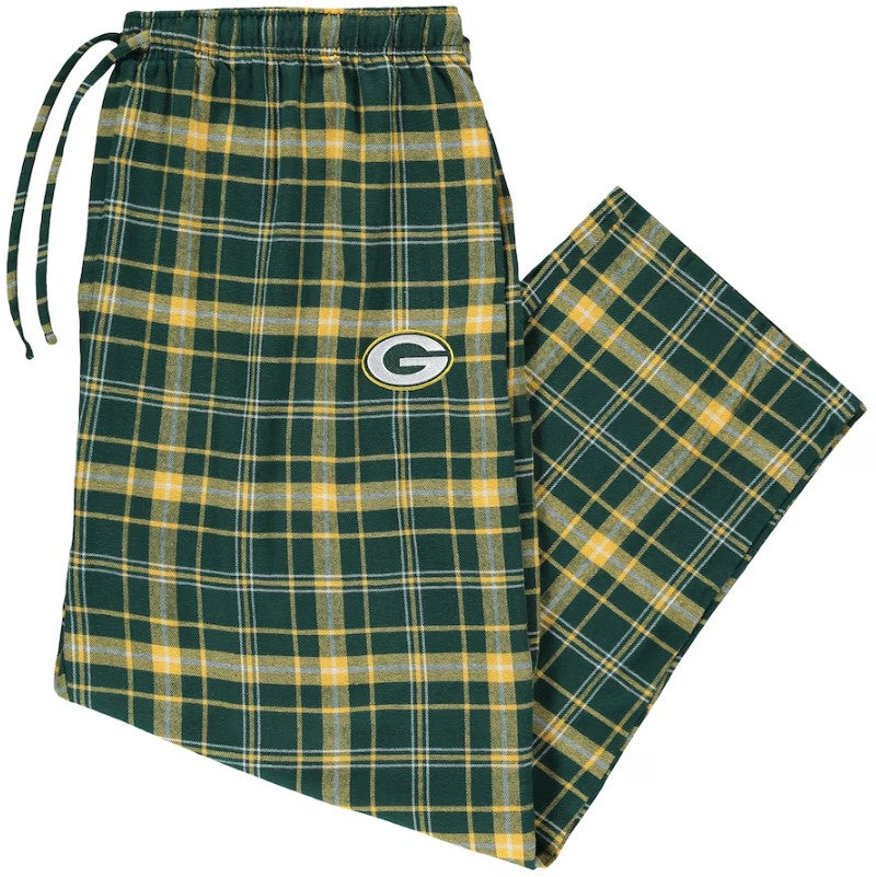 Green Bay Packers Men's Ledger Flannel Pajama Pants - Green