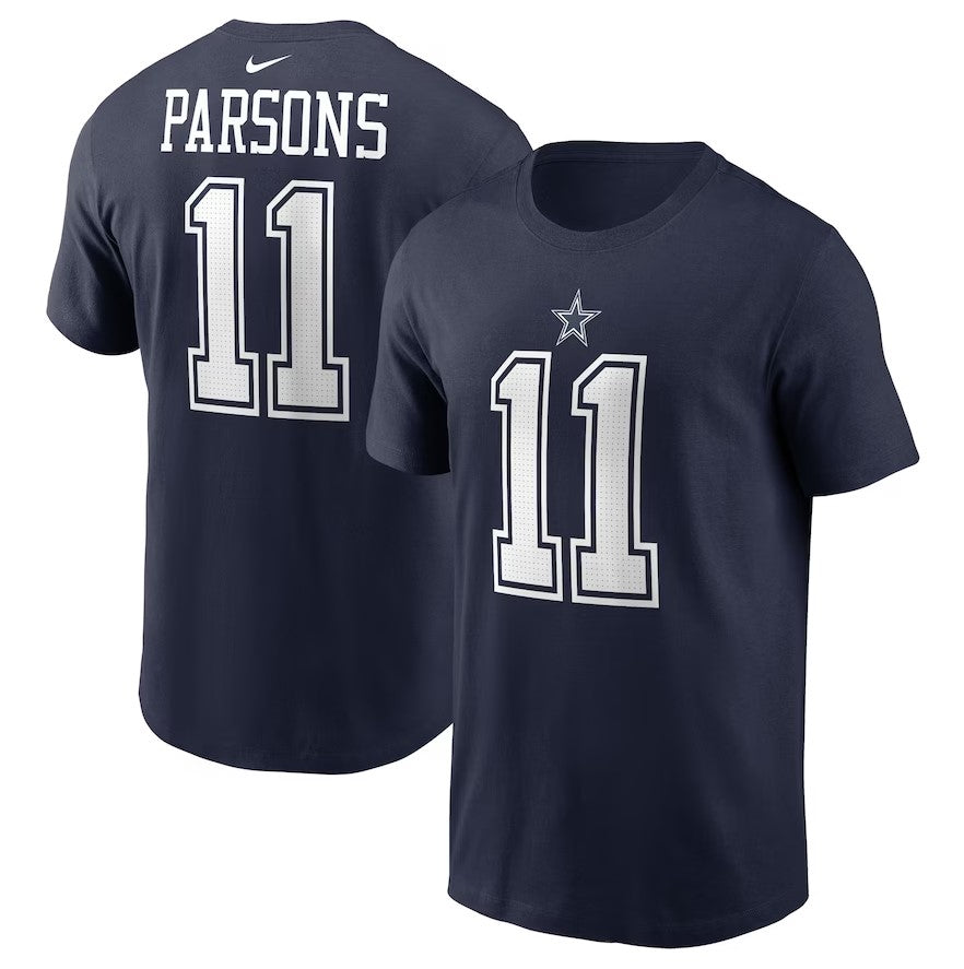 Dallas Cowboys Micah Parsons Nike Navy Player Name & Number T-Shirt