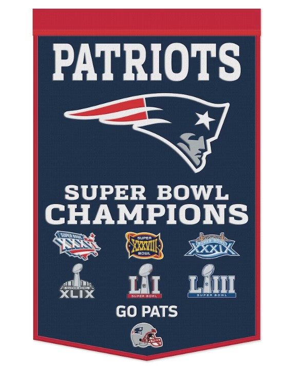 New England Patriots WinCraft 24" x 38" Championship Wool Banner