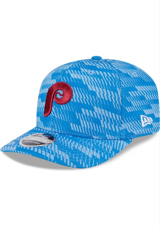 Philadelphia Phillies New Era 2025 MLB Clubhouse 9SEVENTY Stretch-Snap Hat - Light Blue