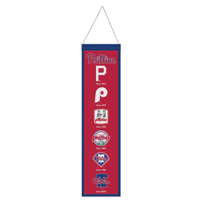 Philadelphia Phillies Wool Logo Evolution 8"x32" Banner