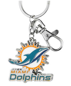 Dolphins Word Mark Logo Keychain