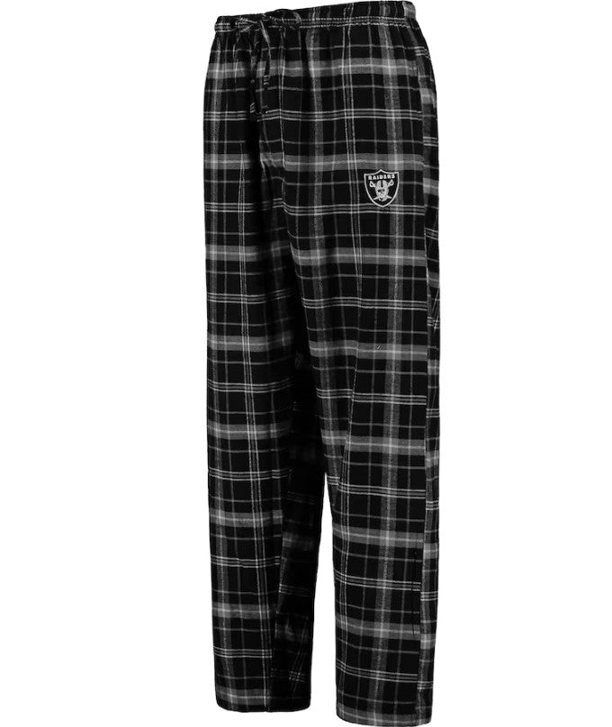 Las Vegas Raiders Men's Ledger Flannel Pajama Pants - Black/Grey