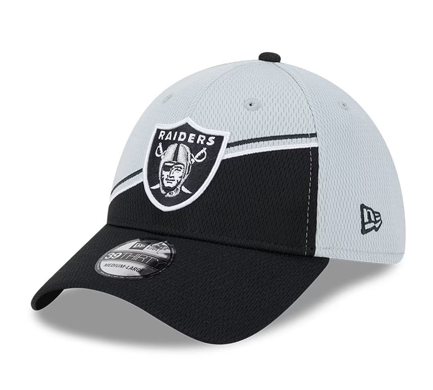 Las Vegas Raiders 2023 Sideline 39THIRTY Flex Hat - Gray/Black
