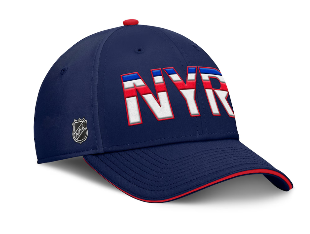 New York Rangers Fanatics Authentic Pro Rink Team Code Flex Hat - Navy/Red