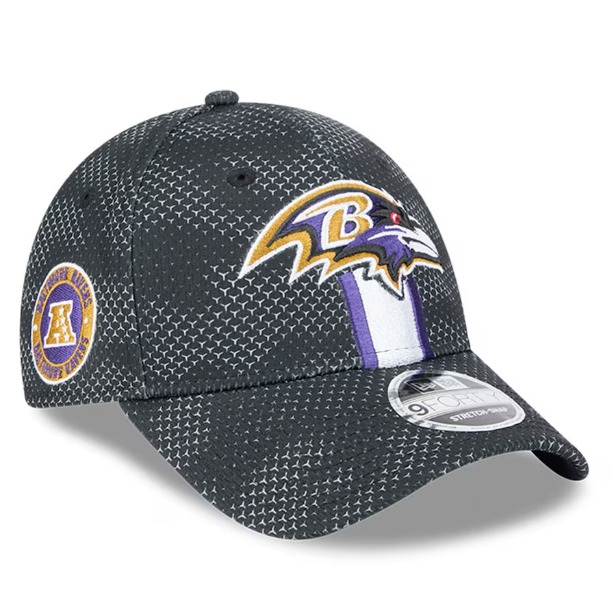 Baltimore Ravens New Era 2024 Sideline 9FORTY Stretch-Snap Hat - Black