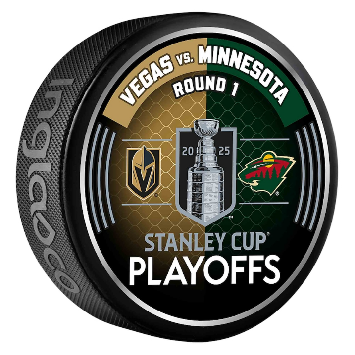 Vegas Golden Knights Vs. Minnesota Wild 2025 NHL Playoffs Round 1 Dueling Collectible Puck