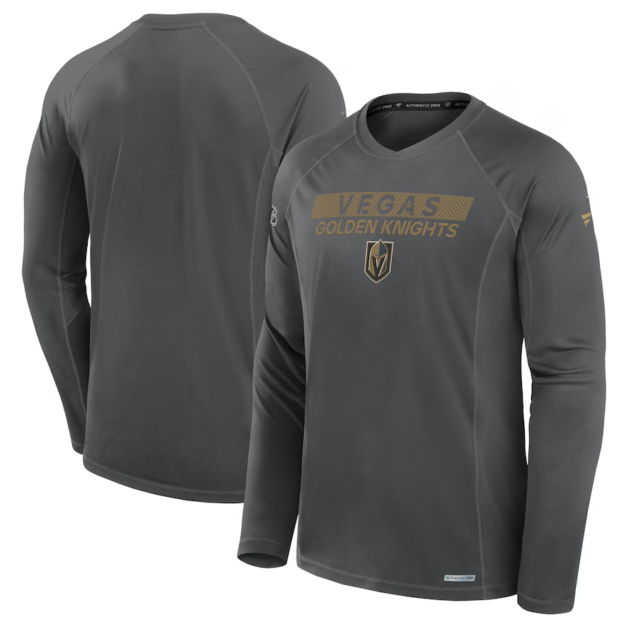 Vegas Golden Knights Fanatics Authentic Pro Rink Tech Long Sleeve T-Shirt - Gray