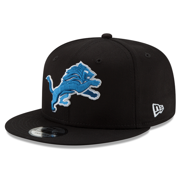 Detroit Lions Basic New Era 9FIFTY Adjustable Snapback Hat - Black