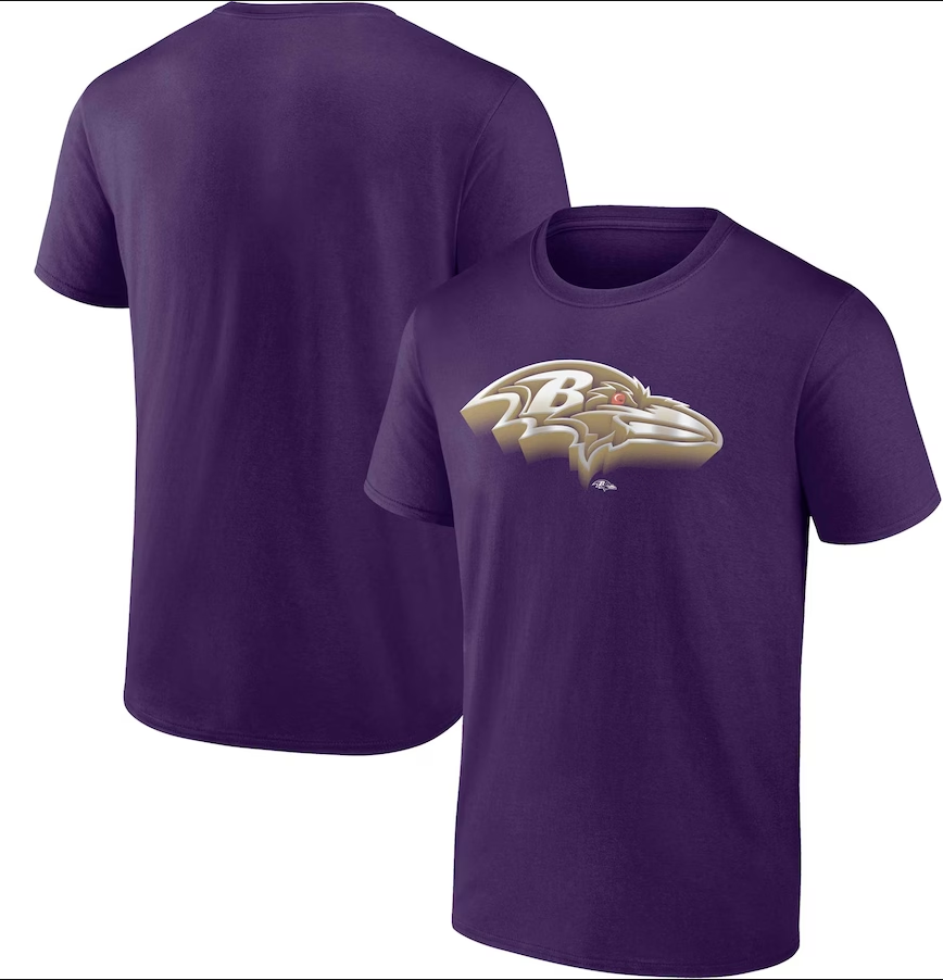 Baltimore Ravens Men's Fanatics Chrome Dimension Purple T-Shirt