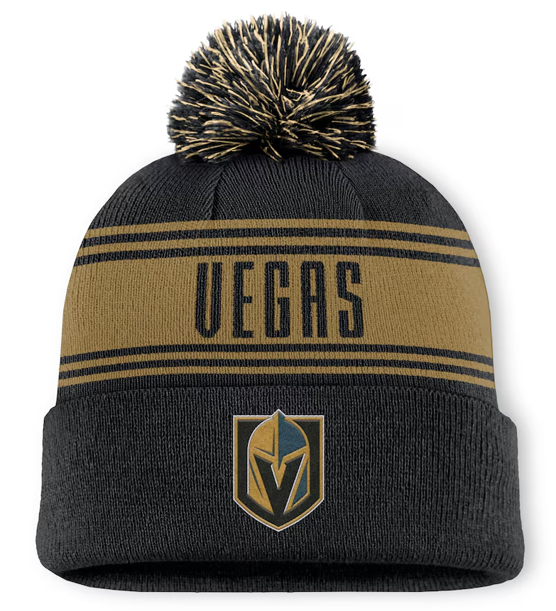 Vegas Golden Knights Fanatics Empty Net Cuffed Knit Hat with Pom - Black