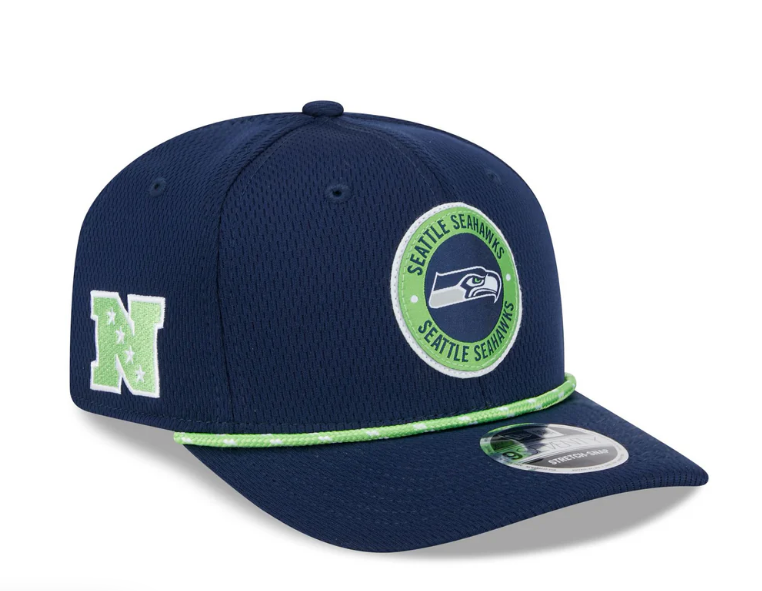 Seattle Seahawks New Era 2024 Sideline 9SEVENTY Stretch-Snap Hat - Navy