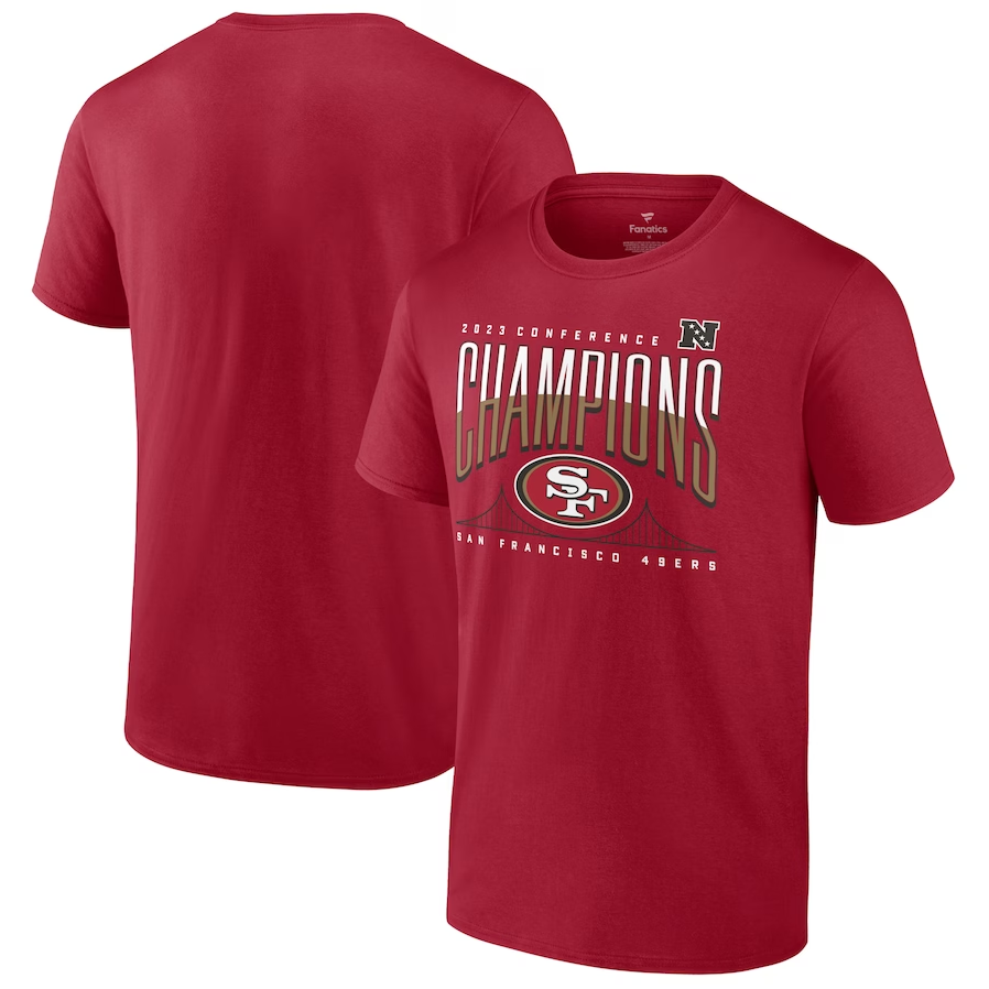 San Francisco 49ers Youth/Kids/Toddler 2023 NFC Champions Hometown Not Done T-Shirt - Scarlet