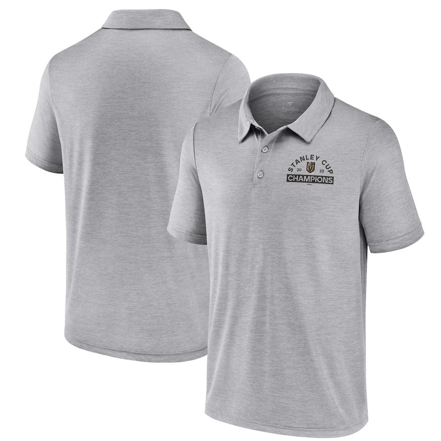 Vegas Golden Knights 2023 Stanley Cup Champions Gray Heathered Polo