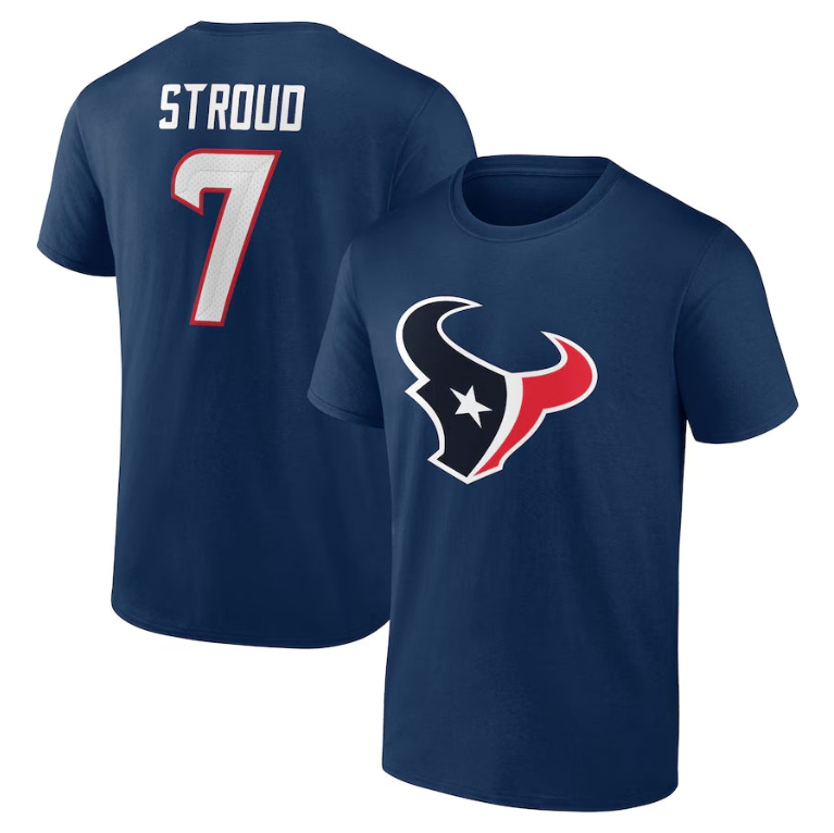 C.J. Stroud Houston Texans Men's Icon Name & Number T-Shirt - Navy