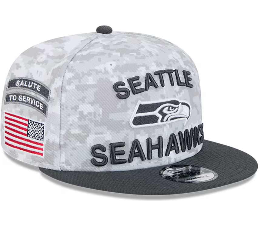Seattle Seahawks NFL 2024 Salute to Service New Era 9FIFTY Snapback Hat